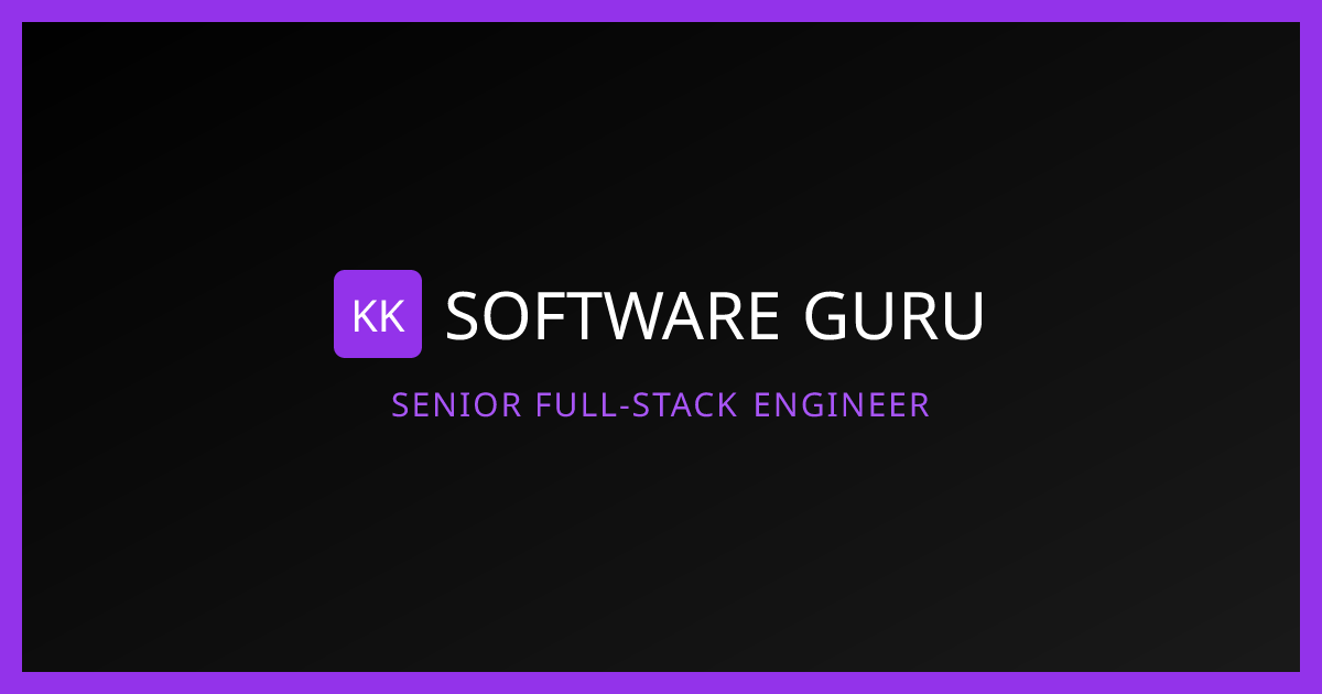 Kiran Kumar | Software Guru | Senior Full-Stack Engineer